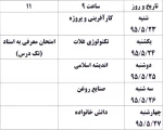 برنامه امتحانات ترم تابسنان 95