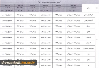 اطلاعیه  آموزشی  " مهم مهم .... جدول زمانبندی انتخاب واحد در سال تحصیلی 96