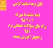 قابل توجه اساتید آموزشکده فنی و حرفه ای دختران ارومیه :

آخرین زمان تحویل سئوالات امتحانی ترم 981 تا 98/10/1 می باشد 2