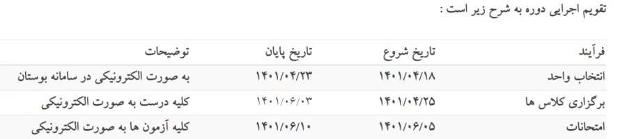 اطلاعیه مهم ترم تابستان 3